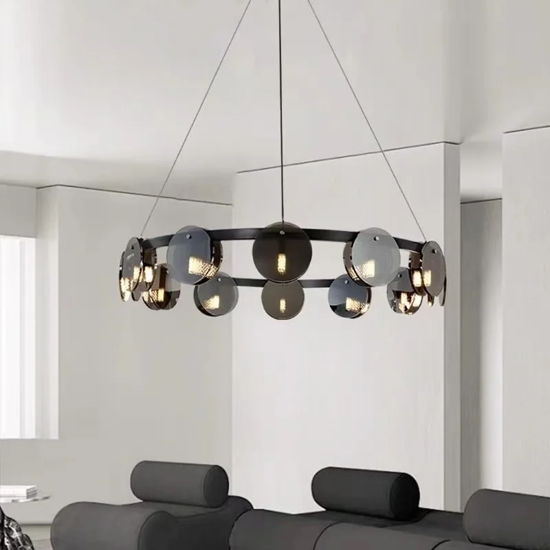

Modern Style Led Chandelier For Dining Room Kitchen Office Living Room Bedroom Ceiling Hanging Lamp Black Glass Pendant Light