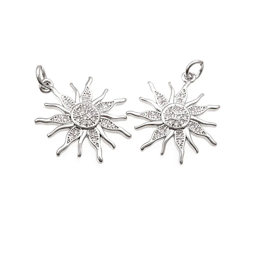 18K Gold Color Brass Zircon Sun Charms Pendants High Quality Necklace Earrings Diy Jewelry Accessories Rosediy official-website