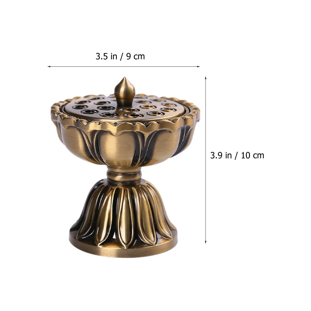 

Zinc Alloy Lotus Incense Burner Desktop Holder Compact Zen Style for Meditation Aromatherapy Sleep Relaxation Incense Burners