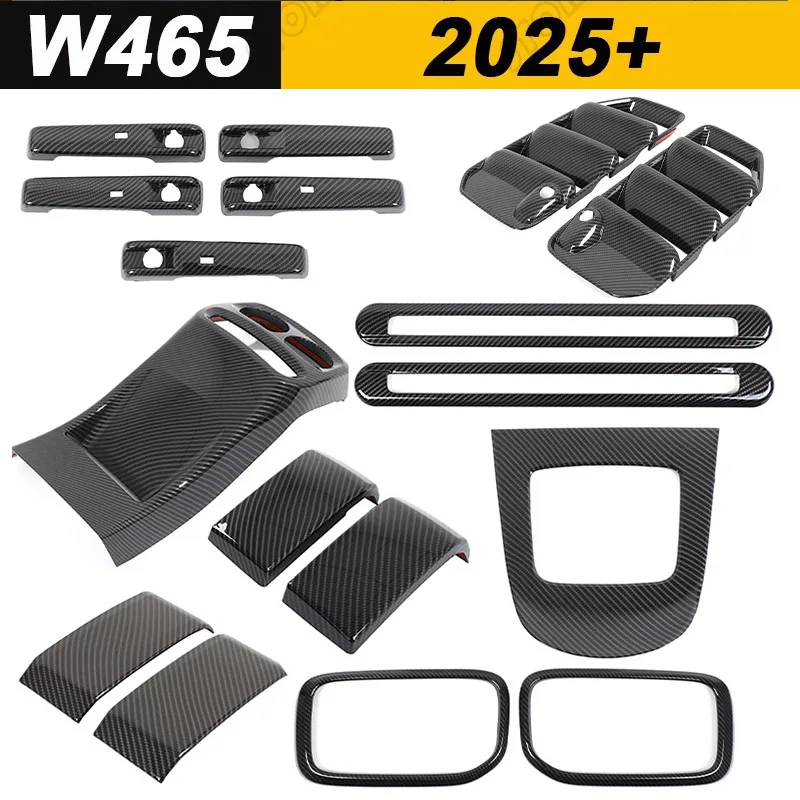 

Для Mercedes Benz G-Class W465 2025+ ABS углеродное волокно/черная внешняя ручка автомобиля передний бампер задний воздухозаборник декоративная полоса