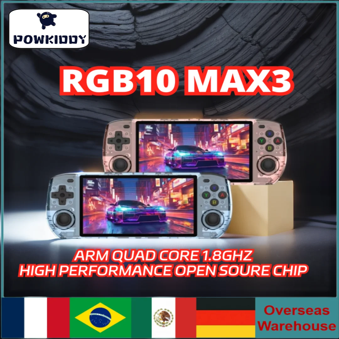 

Powkiddy RGB10 Max3 Retro Handheld Game Console Open-source Retro Gaming RK3566 5 Inch 1280*720 Ips Screen Children's Gifts