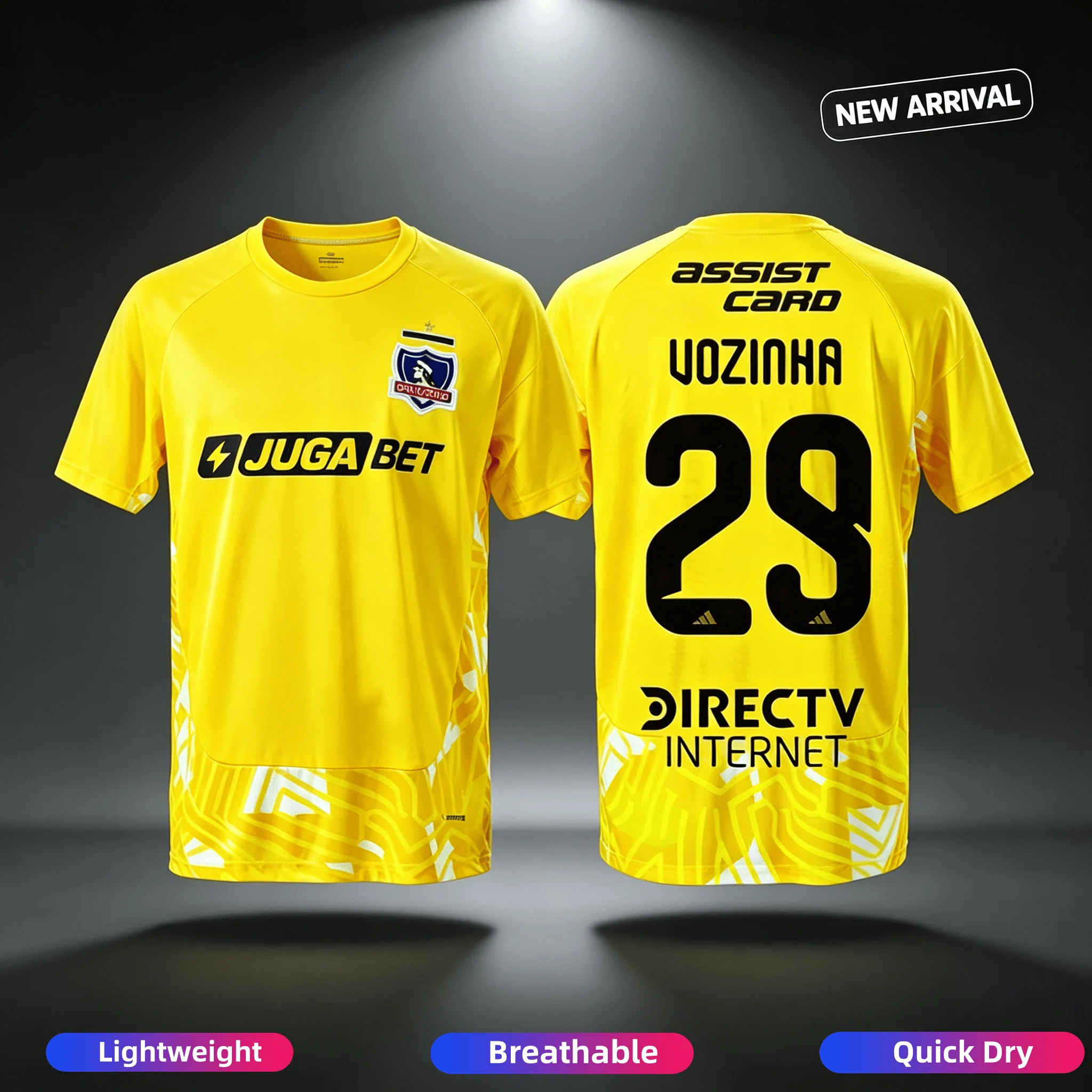Season 26-27 Colo-Colo Vozinha 29# Football Jersey, Men Summer 3D Print Sports Football T-shirt Breathable Quick Drying Clothing