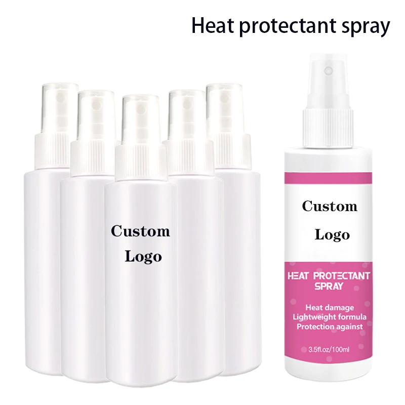 Custom Logo Thermal Protection Spray For Perm Curly Hair 10Pcs Anti-frizz Heat Protectant Spray For Hair Care Hair Styling Tools