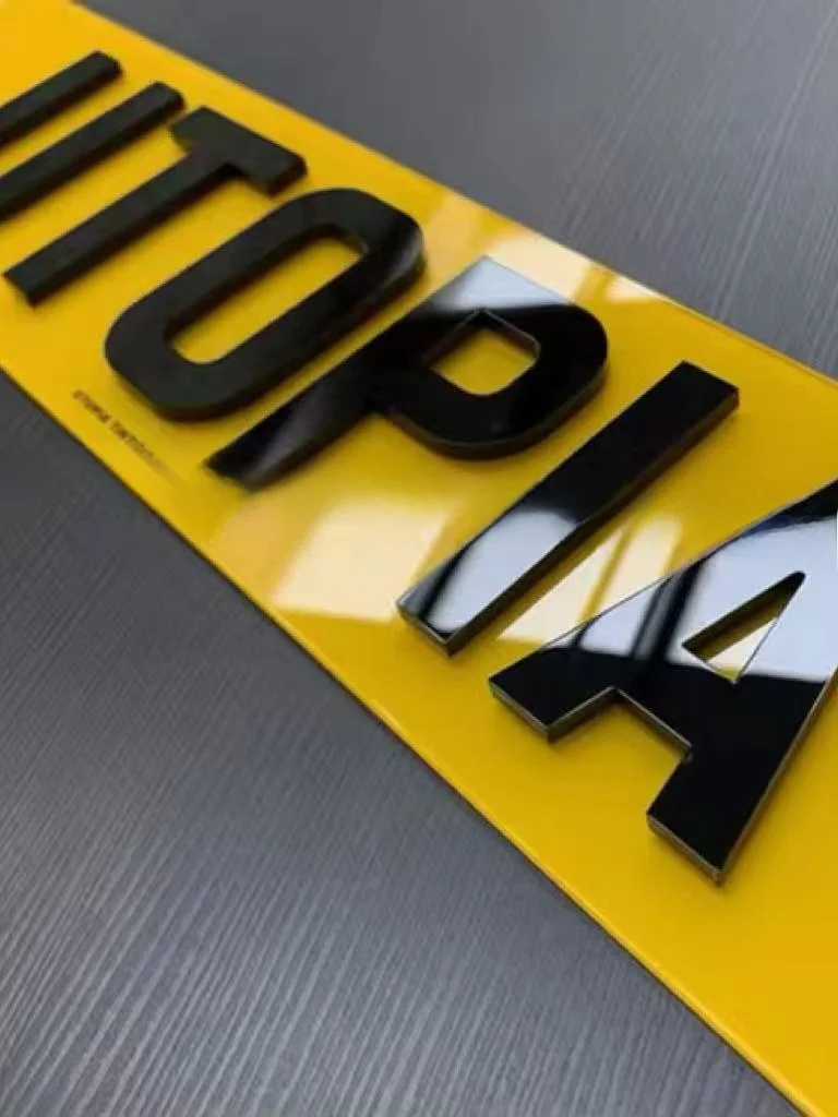 لوحة ترخيص سيارة ثلاثية الأبعاد قابلة للتخصيص على الطراز الهونغ كونغي، إكسسوار ديكور للسيارات وإعلانات السيارات #2