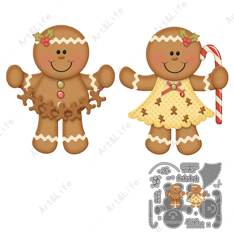 2 w 1 Metal wykrojniki Gingerbread Man Christmas Deer szablony do robienia Scrapbooking, rzemiosło tłoczenie foremki do wycinania forma do wycinania