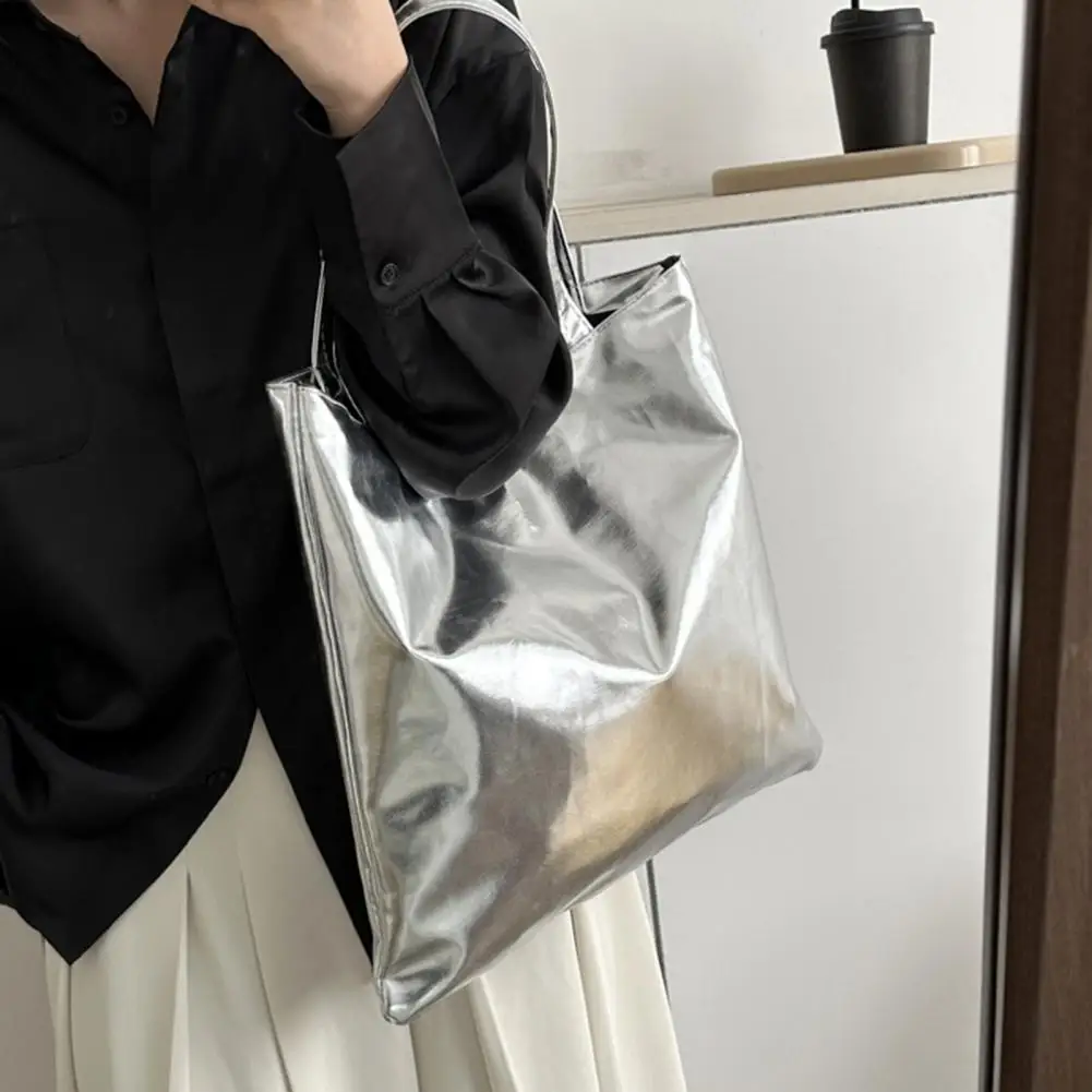 Chic Glossy Tote Bags Colorful Shiny Women Underarm Bag Pu Leather Handags Women Shopping Shoulder Bag Girls Clutch bolsa