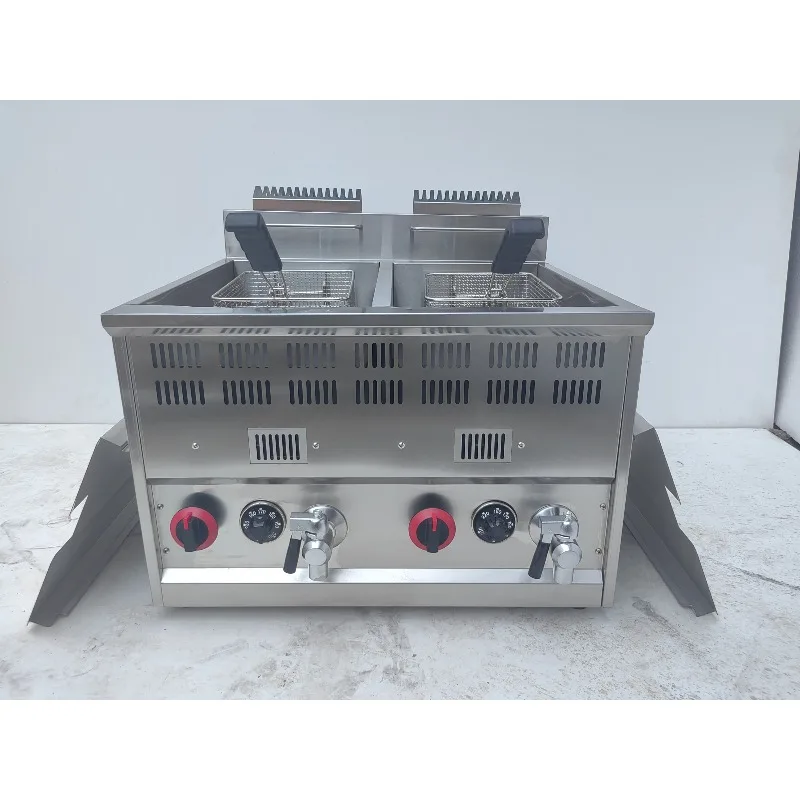 

30Hot Sales Wholesale 2 Tank Deep Fryer French Machine Fries Fryer Commercial Counter Top Deep Fryer