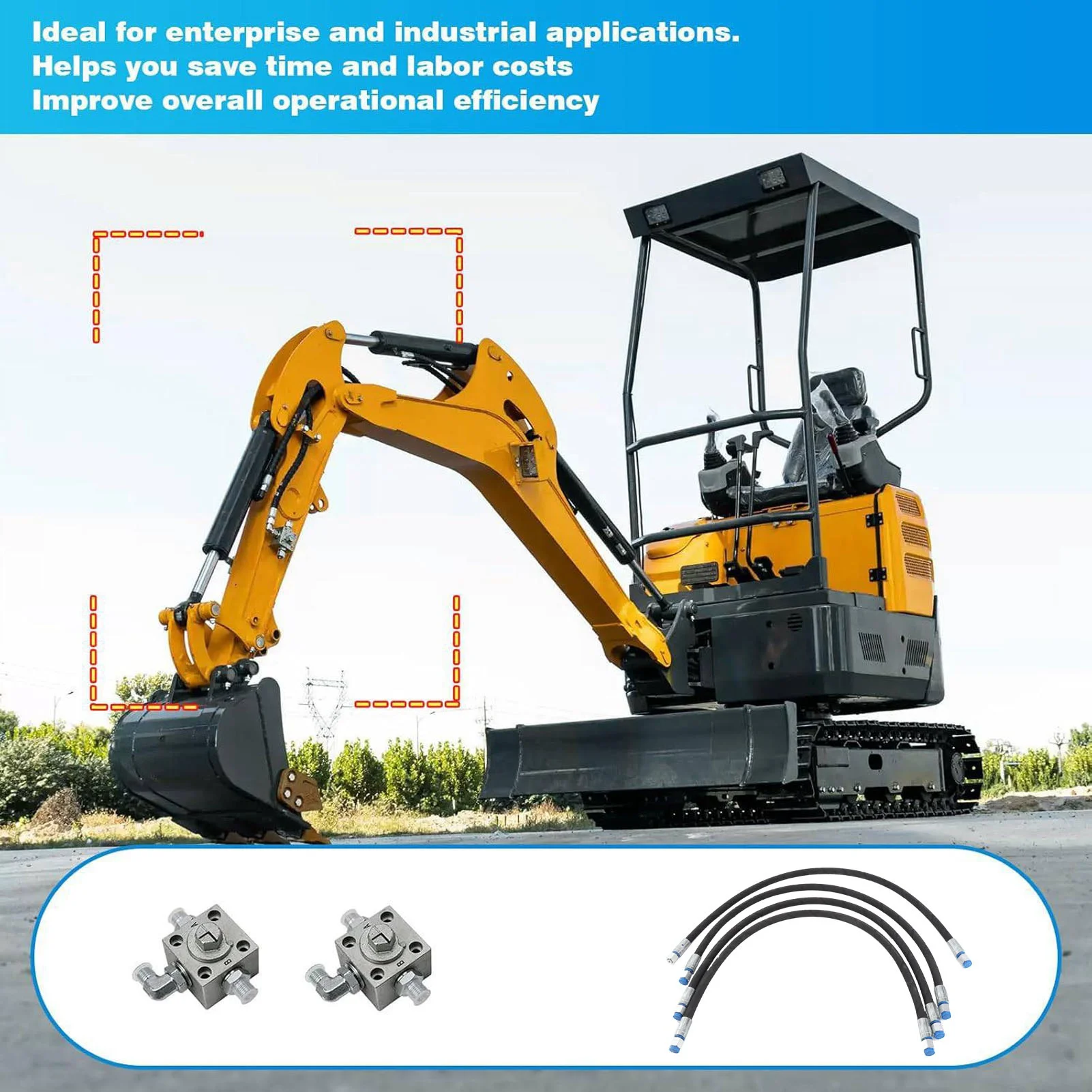 

1-2 Ton Chinese Mini Excavator Diverter Valve Excavator 3 Way Diverter Valve Left Right With Flexible Hoses For Industrial