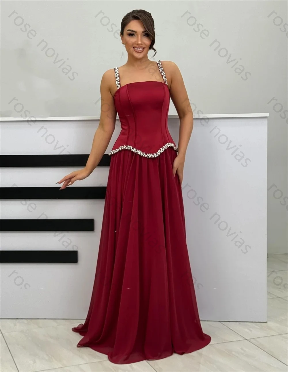 ชุดราตรีผู้หญิงคุณภาพสูงสั่งตัดได้ ประดับคริสตัล ออกแบบพิเศษสำหรับโอกาสพิเศษ ทรงเอไลน์ ยาว หรูหรา สำหรับงานปาร์ตี้ งานแต่งงาน งานพรอม ประกายวิบวับ