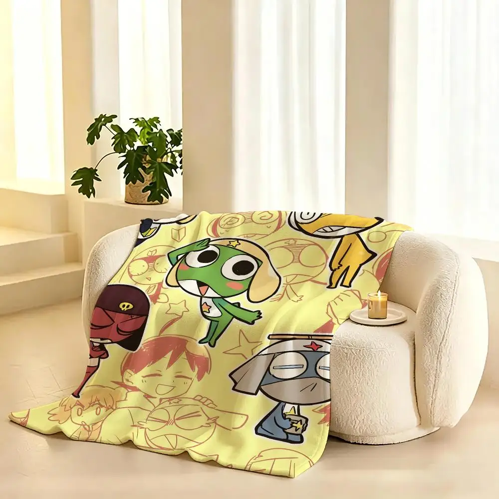 anime K-Keroro G-Gunso Sgt. Frog Throw 240g flannel blanket, suitable for sofas, beds, offices,  exquisite gift blankets