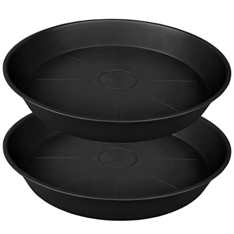 

2 Pack of 25 26 inch Plant Saucer Round, 4.2" Depth Tray, Large Plant Saucers 24" 26" for Pots, Heavy Duty Plastic Flower Plant
