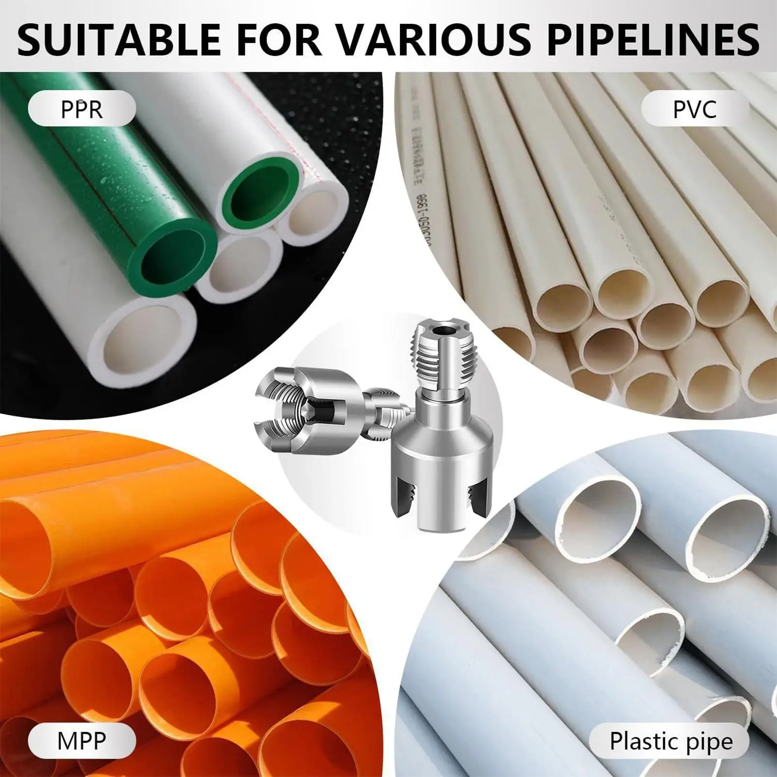 Pipe Threader Kit With Gloves Dies Integrated Heavy Duty Threading Tool 7-Piece External Pipe Threader Kit For Indoor Industrial