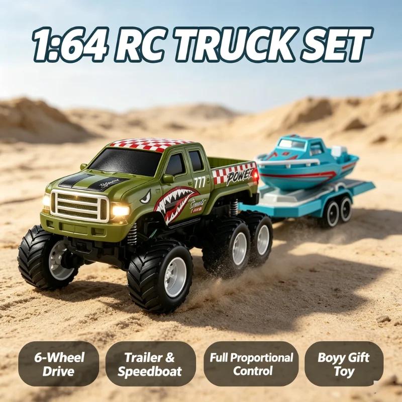 JJRC 1:64 Q235 Q236 Rc Car Mini 6-Wheel Off-road Alloy Pickup Truck Full-proportion High speed Remote Control Car Boy Gift Toy