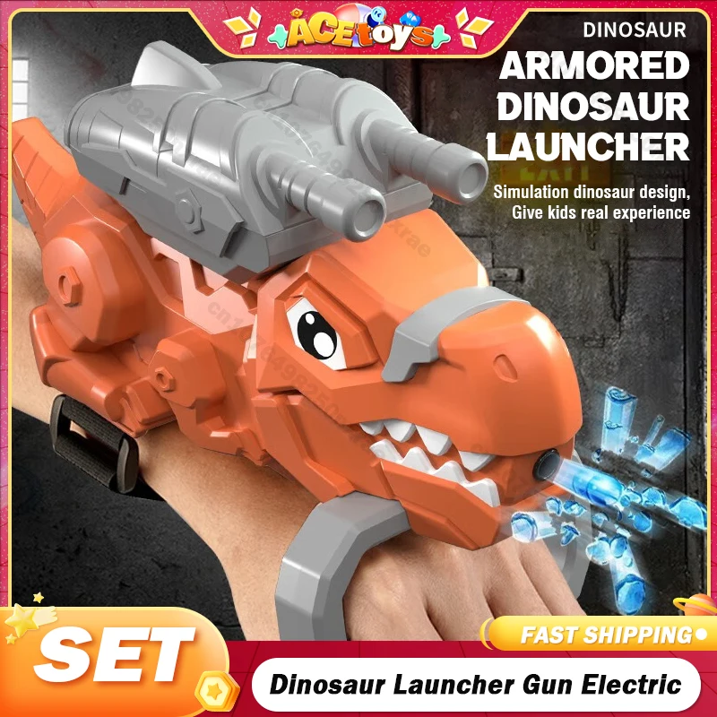 Dinosaur Launcher Gun Electric Water Bomb Guns Pistol 10000Pcs Water Beads for Shooting Team Game Outdoor Activities Gifts Boy