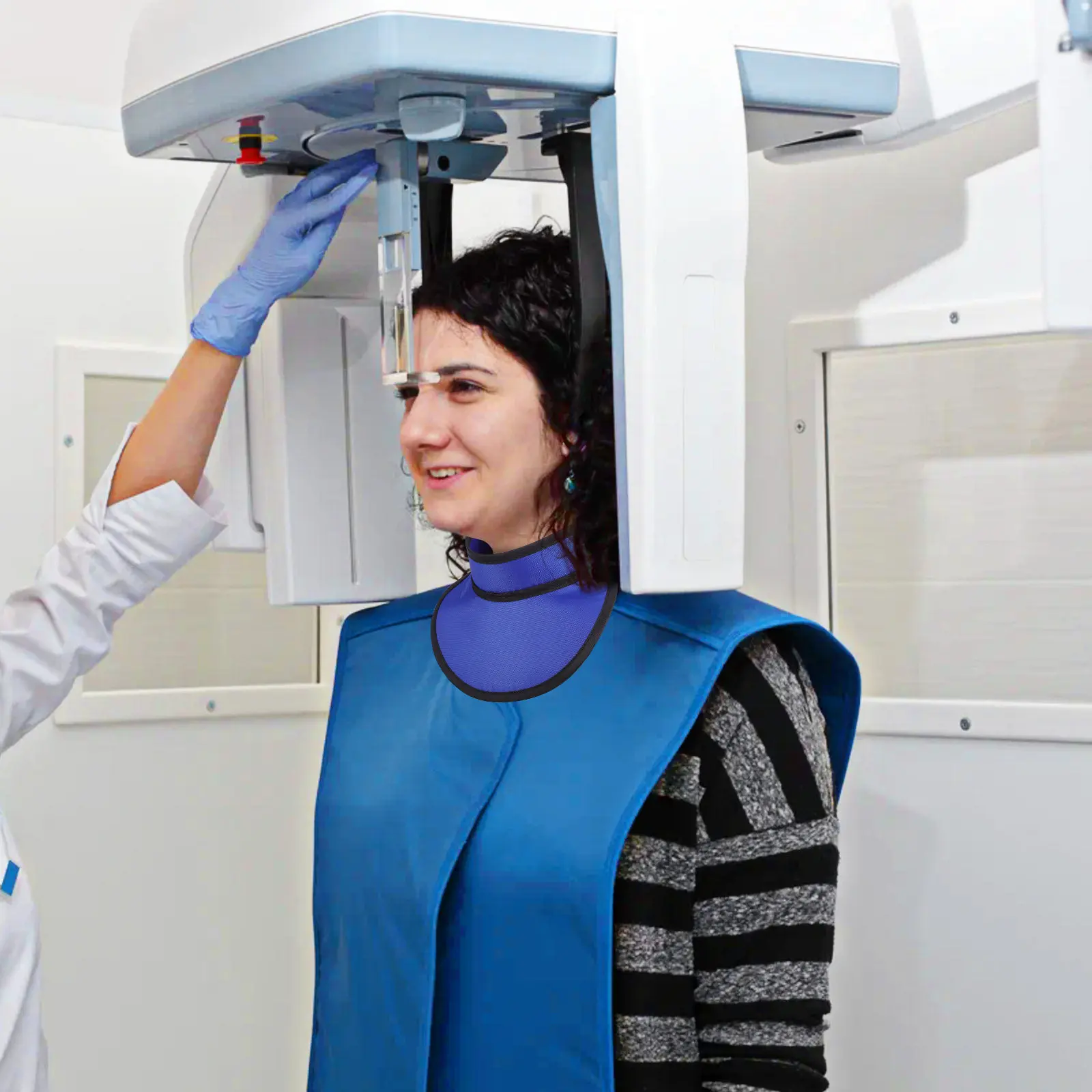 lightweight-shield-collar-035mm-pb-lead-equivalent-radiation-protection-for-doctors-patients-adjustable-sticky-fasten