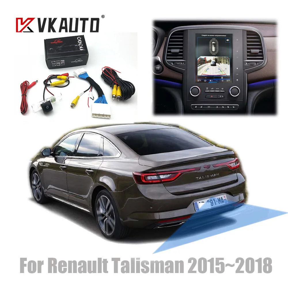 VKAUTO For Renault Talisman 2015 to 2020 R-link2 screen Add After Market Backup Reversing Parking Camera Adapter Cable