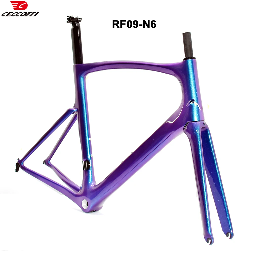 Full Carbon Road Bike Frame with V-Brake BB68 Bicycle Frameset  DIY Color 700C X 25C Framework