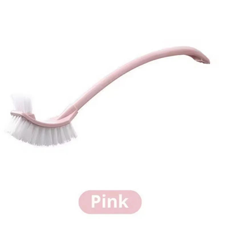 

B97A-Double Head Clean Toilet Brush Bathroom Cleaning Soft Hair Plastic Curved Brush Blue