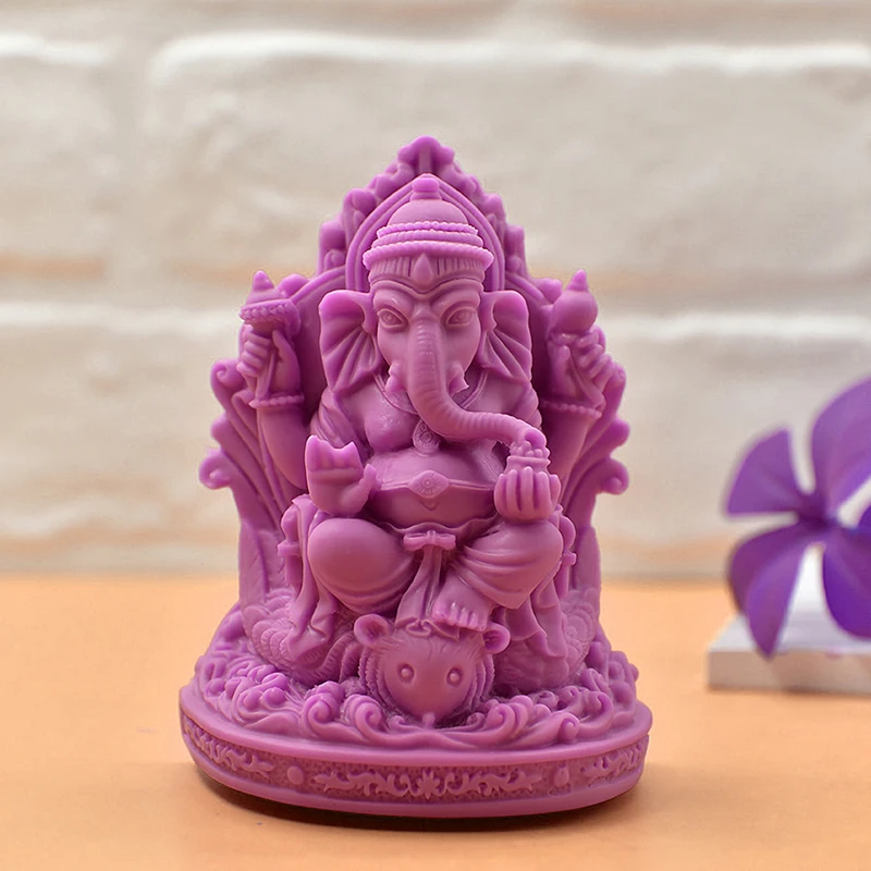 Molde de silicona para vela de Dios elefante 3D, moldes para velas Ganesha, fabricación hecha a mano, aromaterapia, resina epoxi, molde de yeso de hormigón