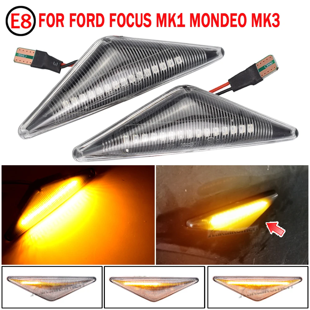 For Ford Mondeo MK III MK3 2000 2001 2002 2003 2004 2005 2006 2007 Dynamic LED Side Marker Turn Signal Sequential Blinker Light