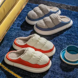Big Size 36-49 Women Men Couples Warm Slippers Waterproof Soft Thick Sole Plush Shoes Casual Flats Home Non-Slip Furry Slides