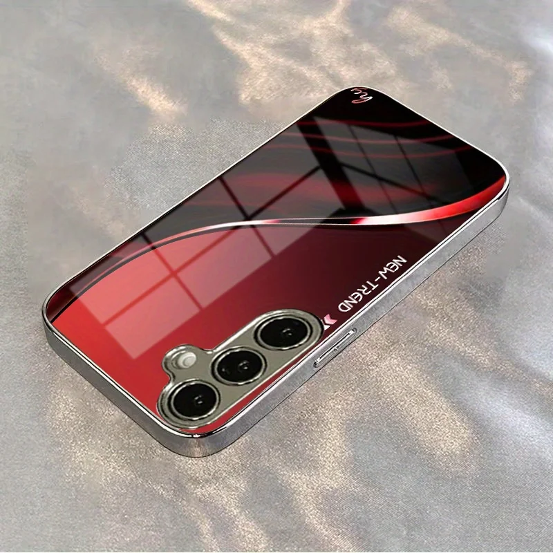 Etui na telefon z elektroplaterowanego szkła z abstrakcyjnym wzorem, odpowiednie dla Samsung Galaxy S26/S25/S24/S23//S22/S21 i innych modeli. — zdjęcie produktu 2