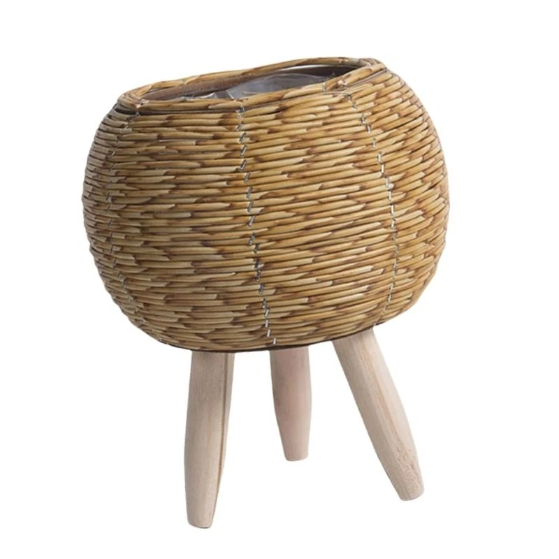 R1WA Flowers Pots Cover Storage Basket Plant Container Handwoven Basket Planter