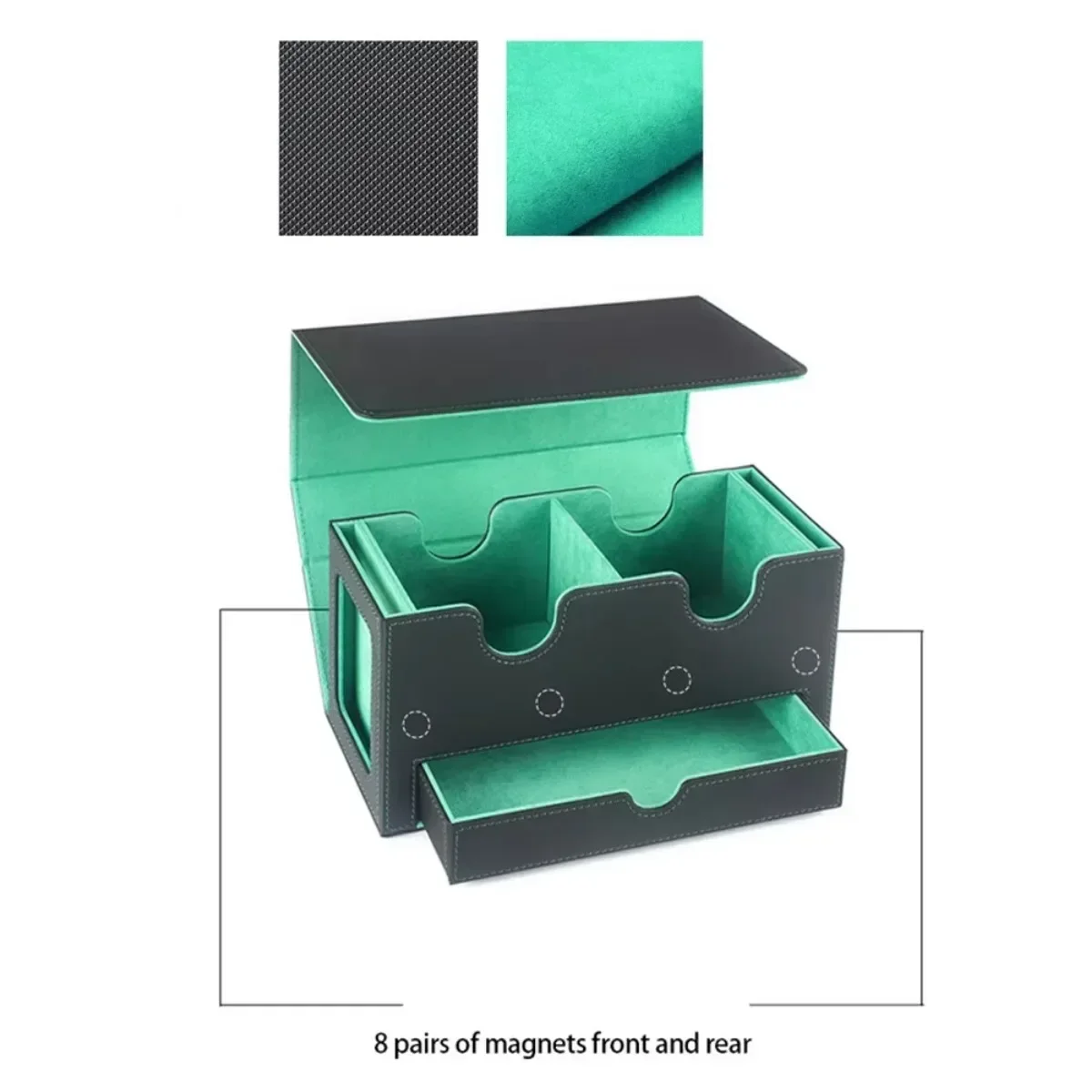 1 قطعة بولي Leather صندوق تخزين البطاقات الجلدية لقيادة التداول بطاقة سطح السفينة حافظة إغلاق مغناطيسي حامل بطاقة يناسب بطاقات الألعاب السحرية #2