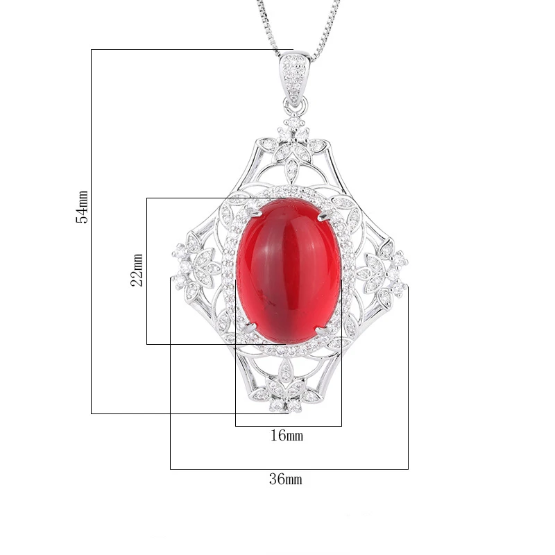 Charms Paraiba Sapphire Pendant Retro Ruby Stone Crystal Necklace for Women's Jewelry Wedding Anniversary Cocktail Party Favors