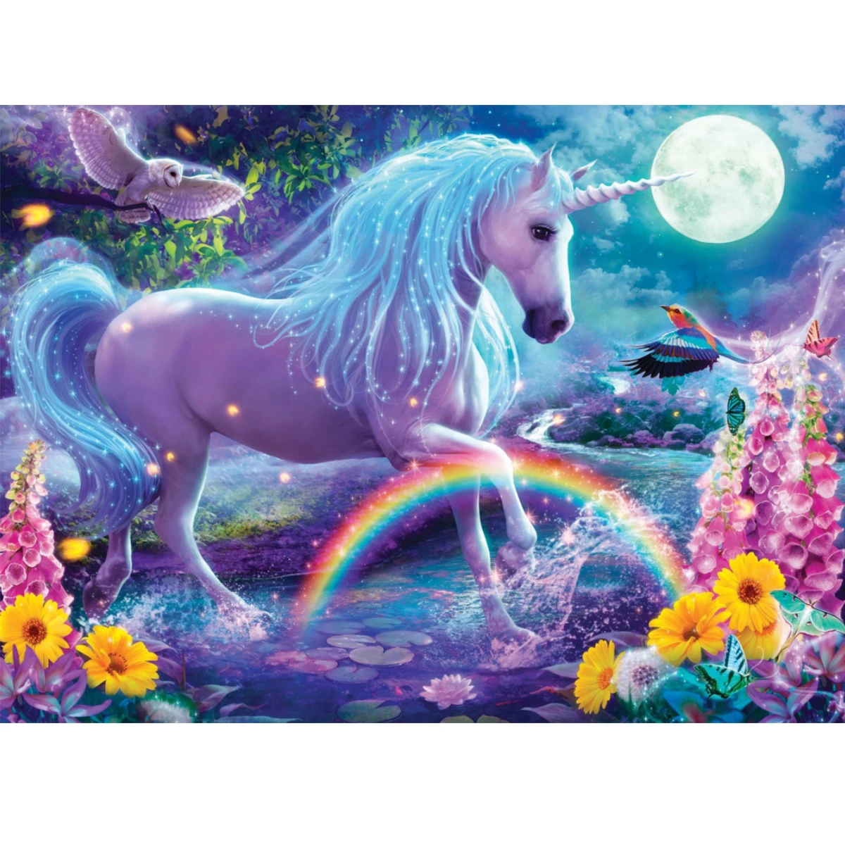 DIY Diamond Painting Round Diamond Unicorn  Pattern Full Diamond Mosaic Home Decoration Painting  Cross Stitch Kit