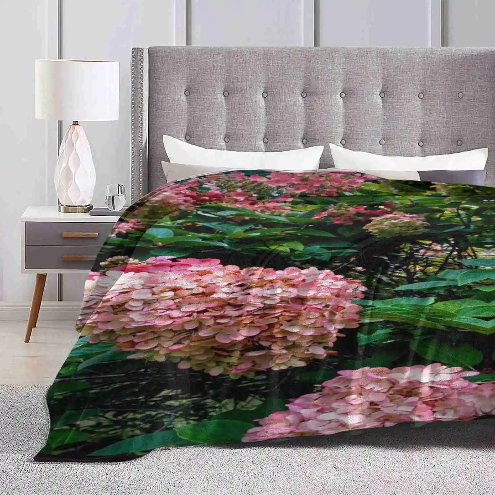 September Blushing Tree Love Collection #5 Shaggy Throw Soft Warm Blanket Sofa/Bed/Travel Love Gifts Big Blooms Tree Blush Pink