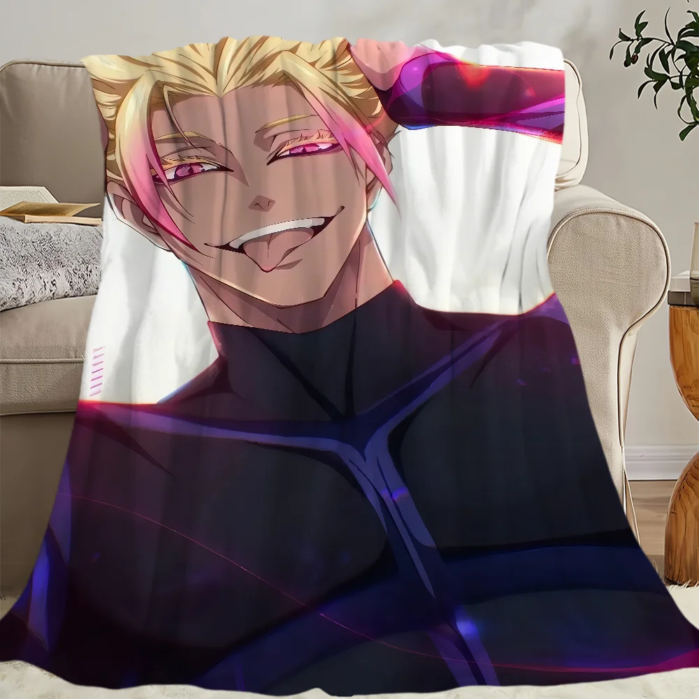 B-BLUE L-LOCK Shidou Ryuusei بطانية لينة مريحة قيلولة أفخم مناسبة لغرفة المعيشة مكتب غرفة نوم عيد ميلاد المنزل طفل هدية