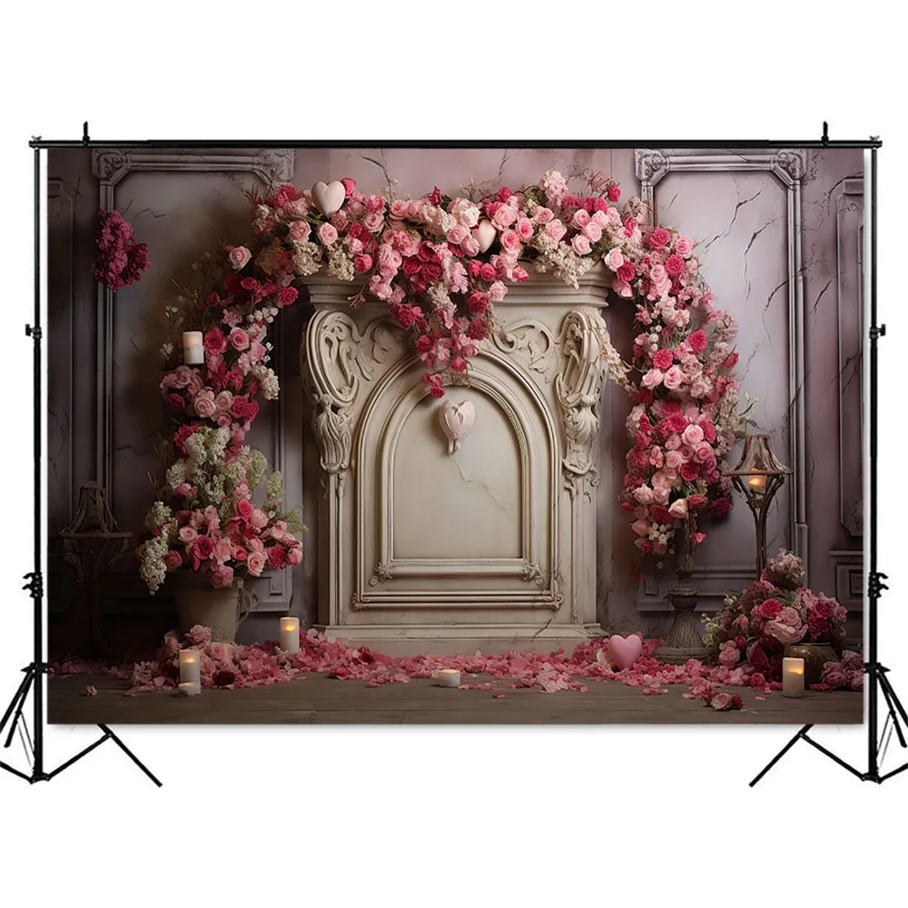 الوردي الزهور التصوير خلفية ، Vintage خلفية الرخام ، كعكة سحق صورة ، فوتوبوث الدعائم ، الأطفال حديثي الولادة ، عيد الحب