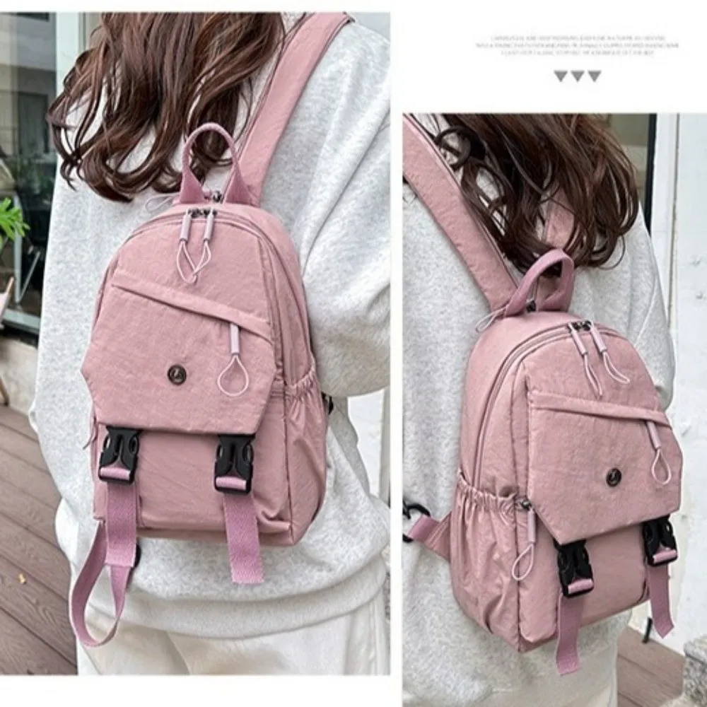 Mochila antirrobo de nailon para mujer, bolso de hombro de viaje de Color sólido de gran capacidad, mochila escolar de estudiante de estilo japonés, viaje