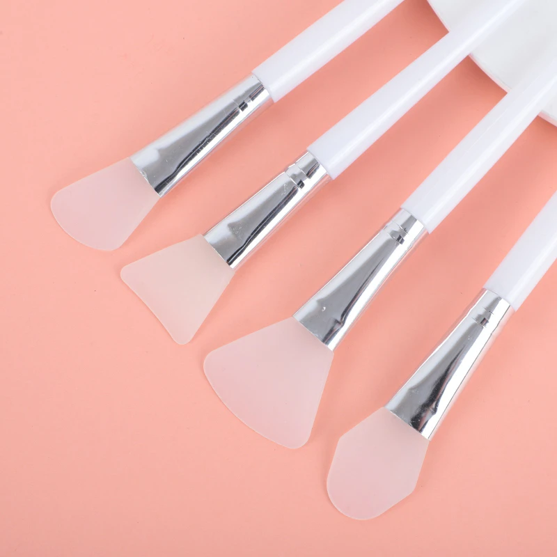 1/2 Stuks Witte Make-up Siliconen Gezichtsmasker Borstel DIY Huidverzorging Foundation Gel Cosmetische Schoonheid Tool Professionele Modder crème Borstels