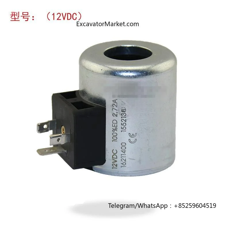 For Yuchai YC85 excavator  solenoid valve coil（12VDC）three-pin solenoid coil 162 original spot qualityexcavator Parts