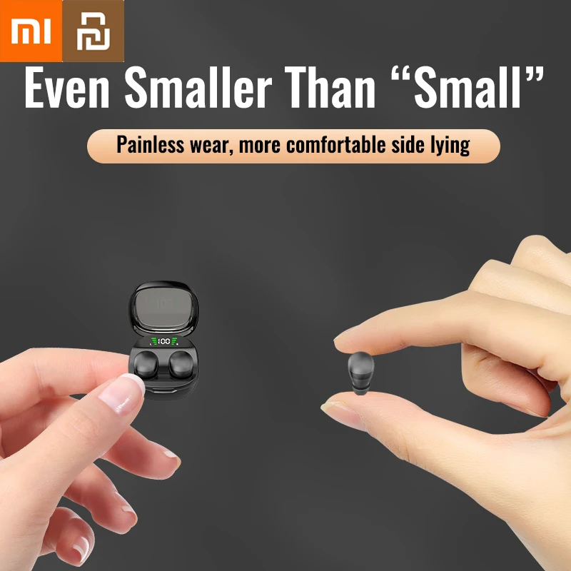 Xiaomi Youpin Mini Wireless Bluetooth Headset Small Earbuds Sleep Work Sports Invisible Headphones HD Sound Quality Earphones