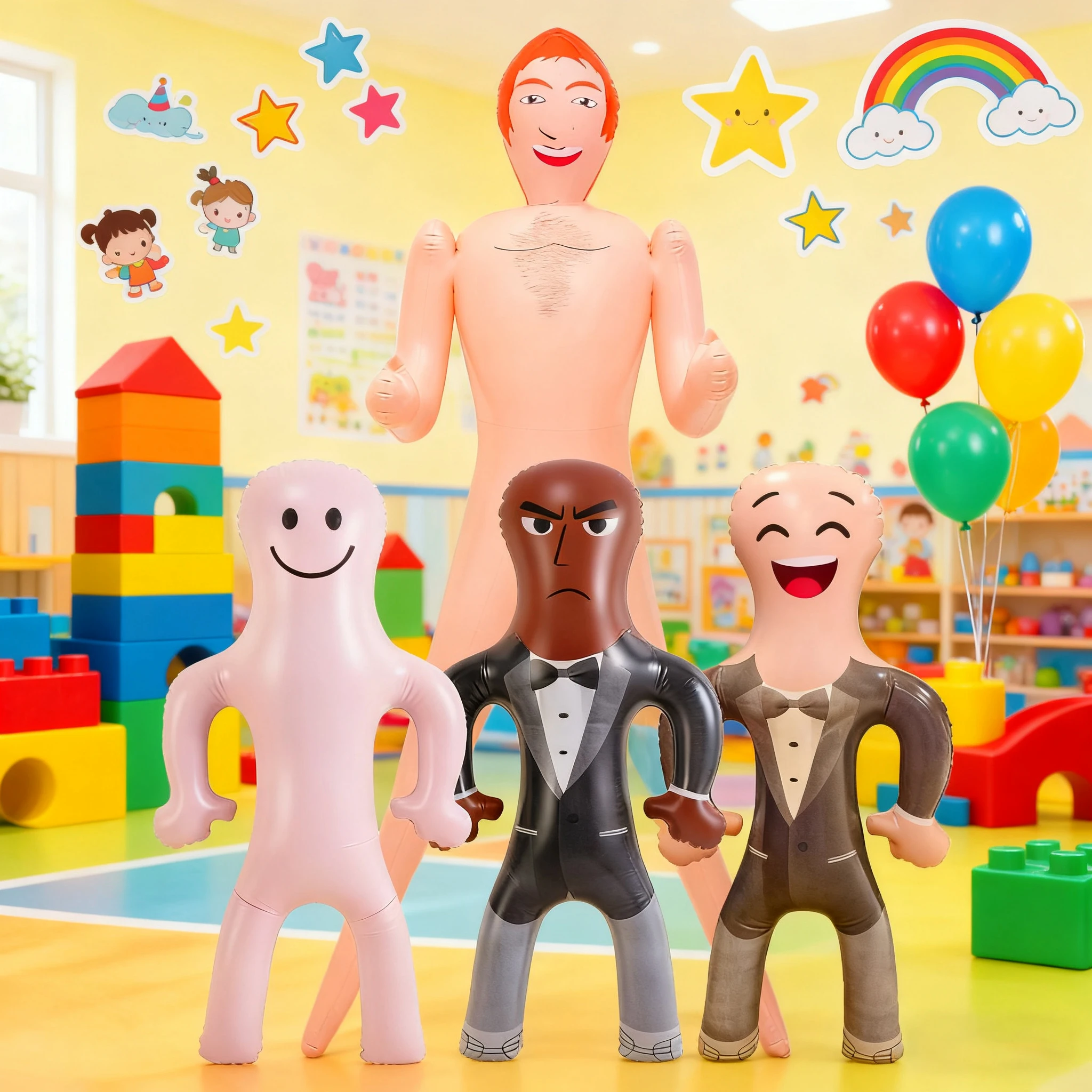 4pcs Inflatable Doll Party Decorations - Dress up Cosplay Blow up Dolls for Halloween Xmas Birthday Bachelorette Hen Night