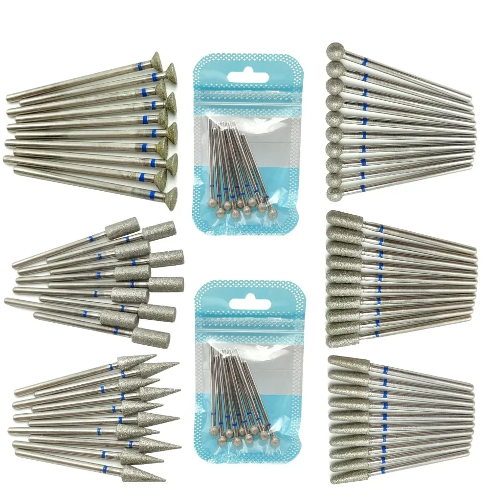10 sztuk zestaw diamentowe wiertło do paznokci Rotary elektryczne frezy do Pedicure pilniki do Manicure Cuticle Burr narzędzia do paznokci akcesoria