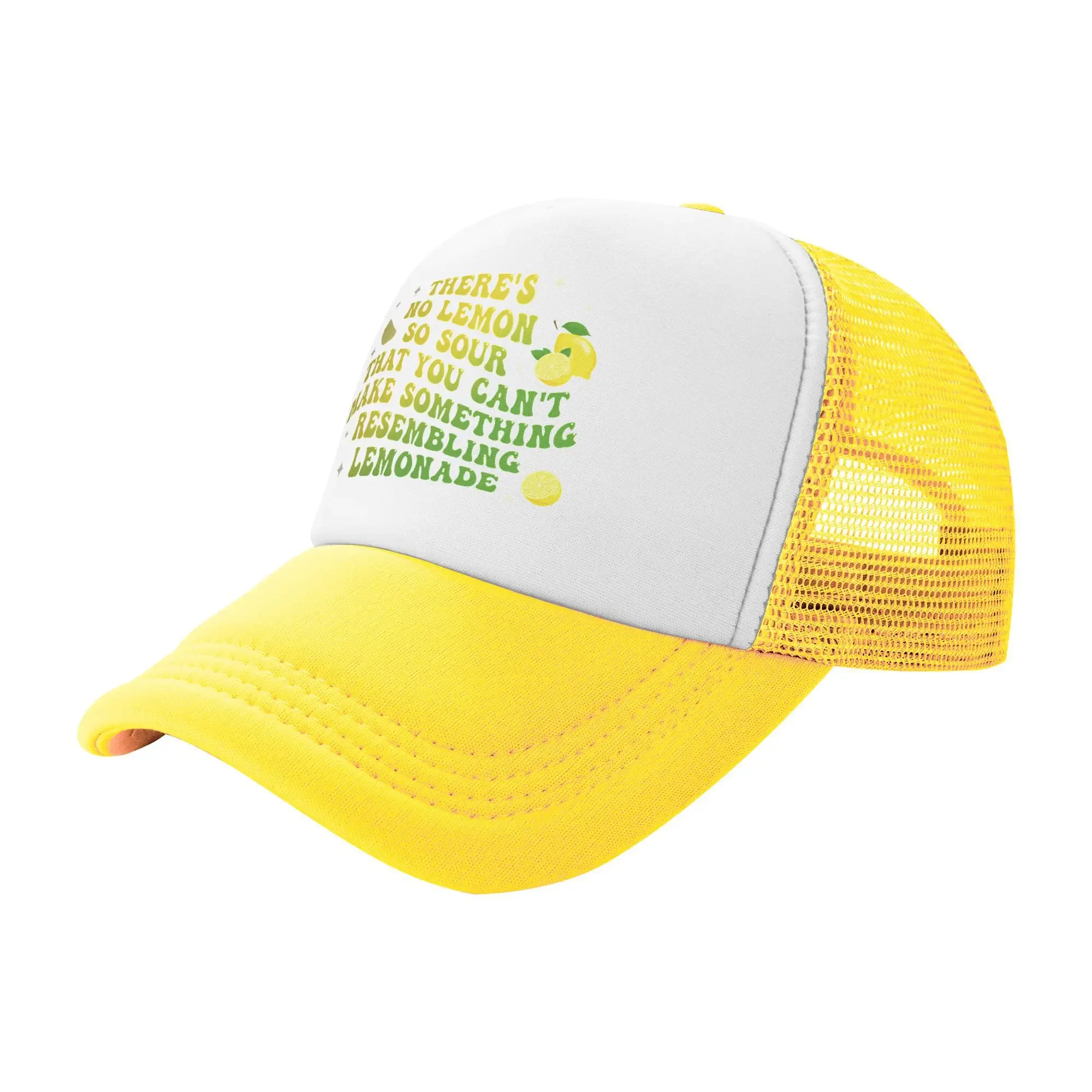 There's No Lemon Inspirational Quote Foam Mesh Trucker Hat Leisure Summer Cooling Mesh-back Sun Caps For Casual Headwear