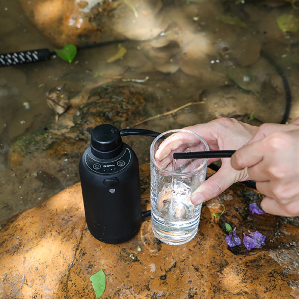 منقي مياه كهربائي محمول للاستخدام الخارجي، مياه الشرب المباشرة للتخييم والبقاء على قيد الحياة وسيارة الطوارئ للمرشحات الخارجية