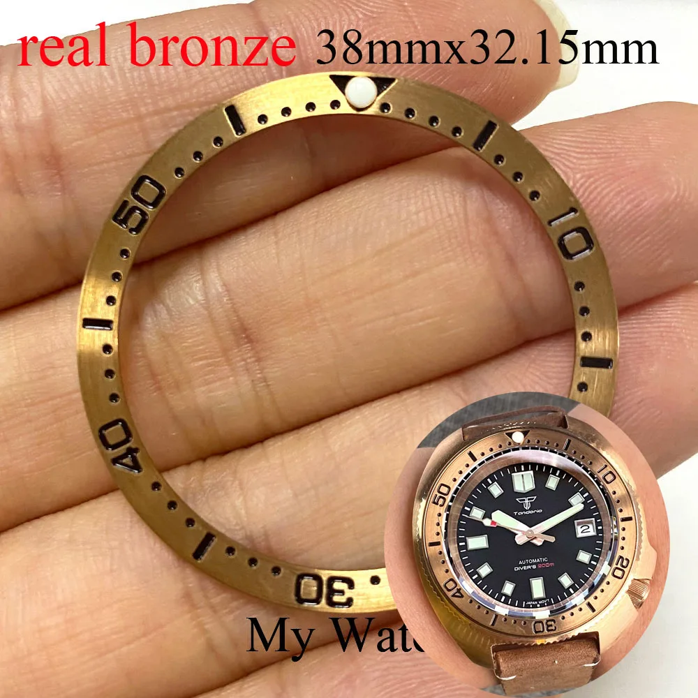 38mmx 32.15mm Cusn8 Real Bronze Flat Watch Bezel Insert for Turtle Watch SKX Watch Parts Watch Mod Repair Tool Kit