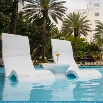 80*80*44cmOutdoor Garden Pool Furniture Side Table for Sun Loungers PE  Stool  Leisure Chair Beach Garden Coffee Tea Tables