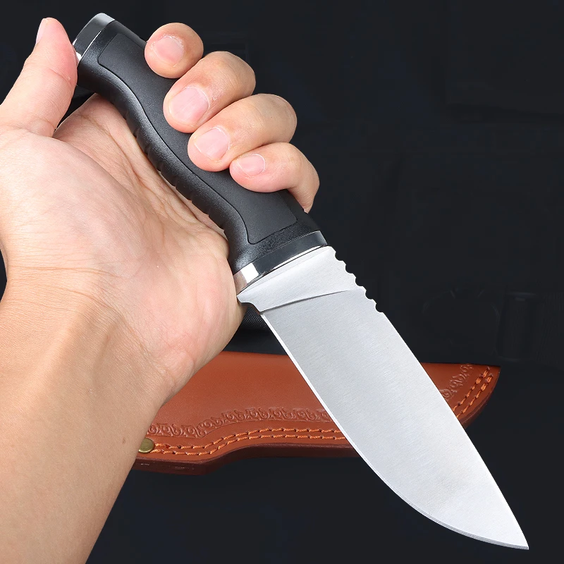 أداة جديدة ذات شفرات ثابتة لعام 2025: مقبض معزز من الألياف الزجاجية + مقبض فولاذي للتخييم في الهواء الطلق أداة إنقاذ تكتيكية