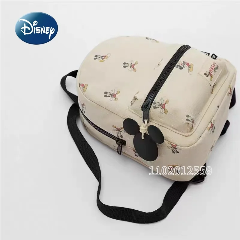 Disney Mickey New Children's Backpack Luxury Brand Fashion Children's Schoolbag Mini Canvas Cartoon Cute Print Girls' Backpack