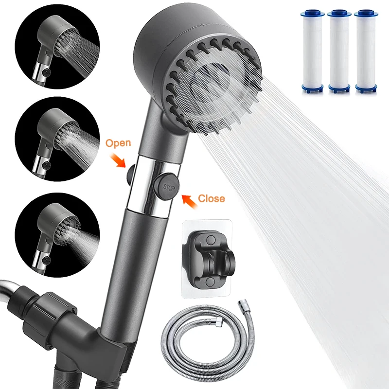 高圧マッサージシャワーヘッド,調節可能なフィルター,バスルーム用