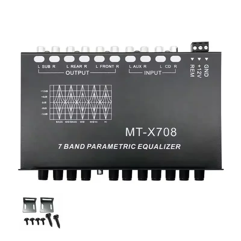 مكبر صوت للسيارة مكافئ صوت EQ مضخم صوت متقاطع ، مضخم صوت معلمى ، نطاق 5 7 9 ،-12dB