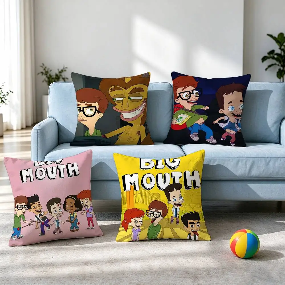 Big Mouth Nick B-Birch  Pillow Case Square Double-Sided Sofa Cushion Cover Bedroom Bedside Pillow Gift