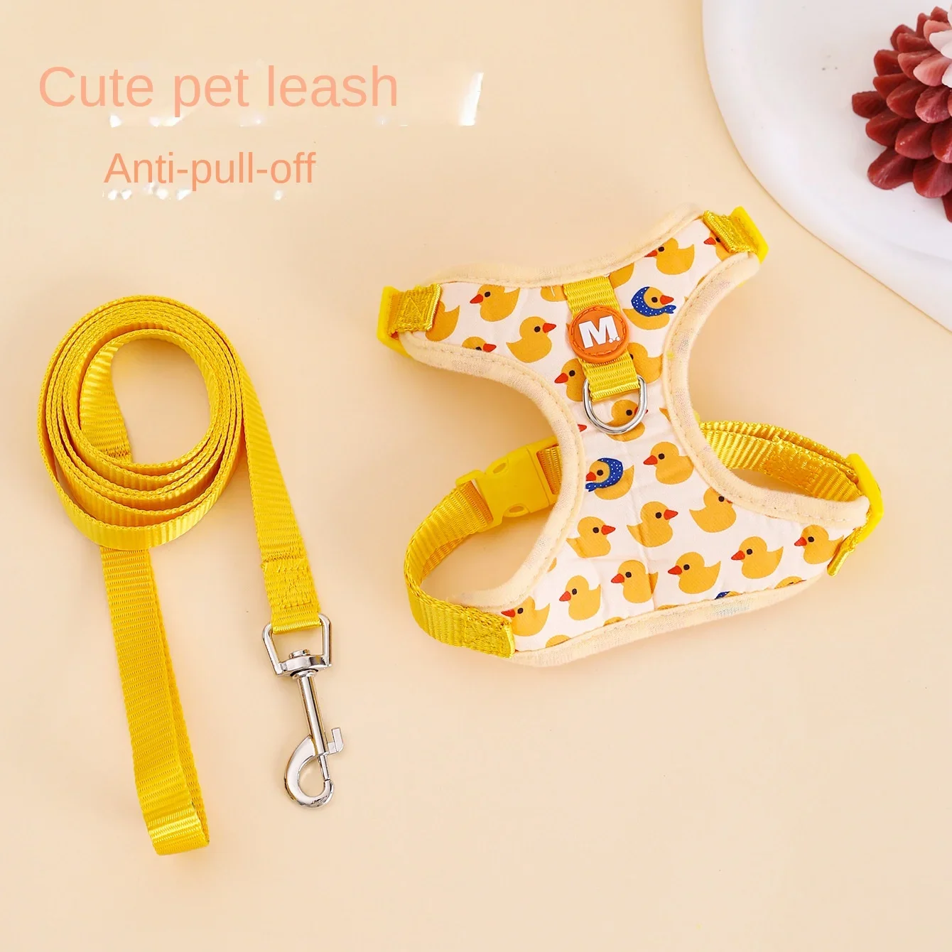 Cat Leash Cute Little Yellow Duck Anti-breakaway Vest Style Adjustable Pet Harness