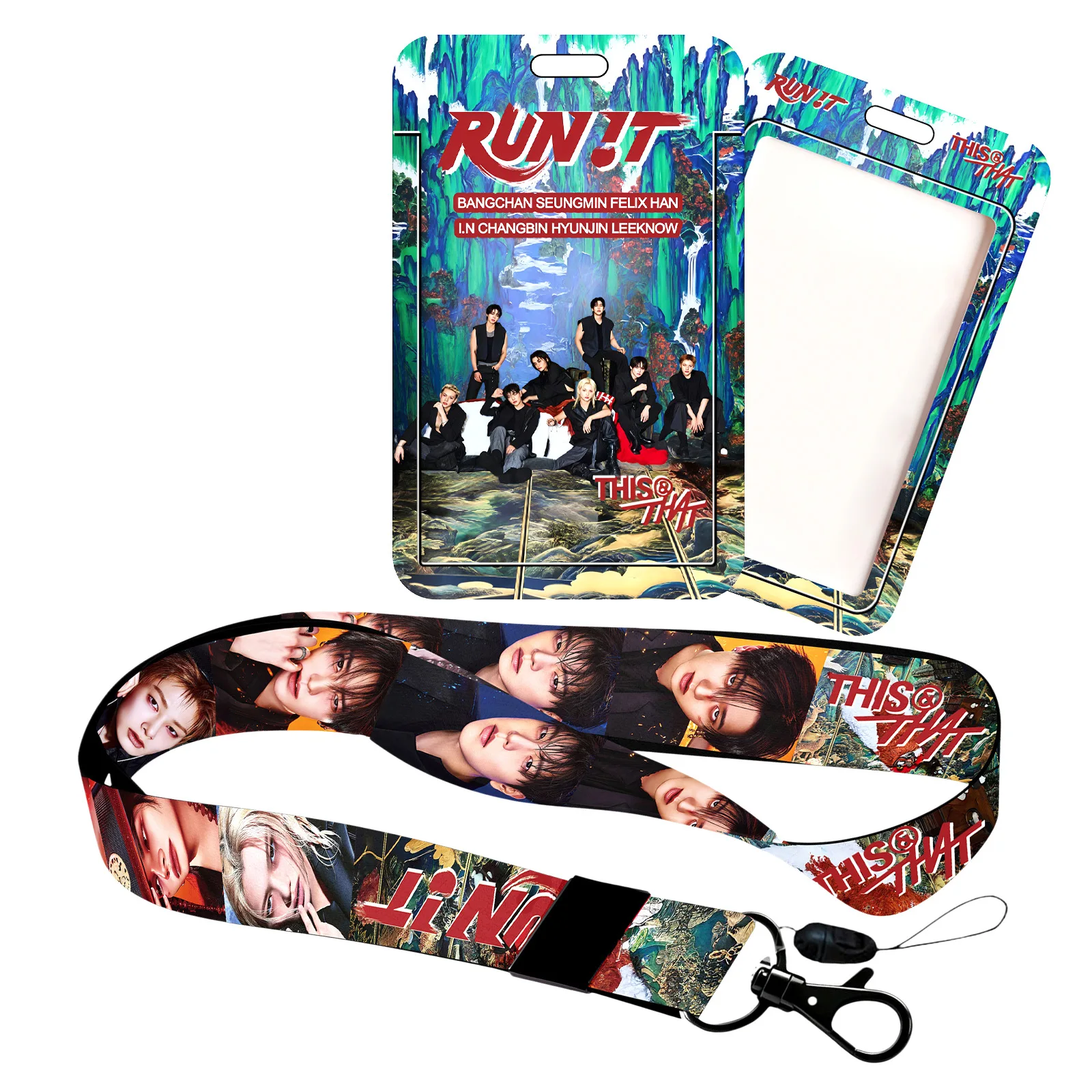 K-pop boy group phone card holder lanyard THIS & THAT celebrity photo fan collectible gift image 2